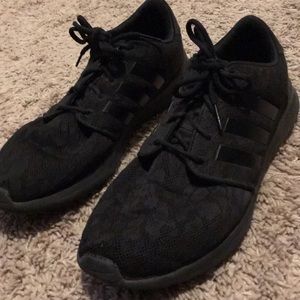 Black Adidas cloud foam sneakers